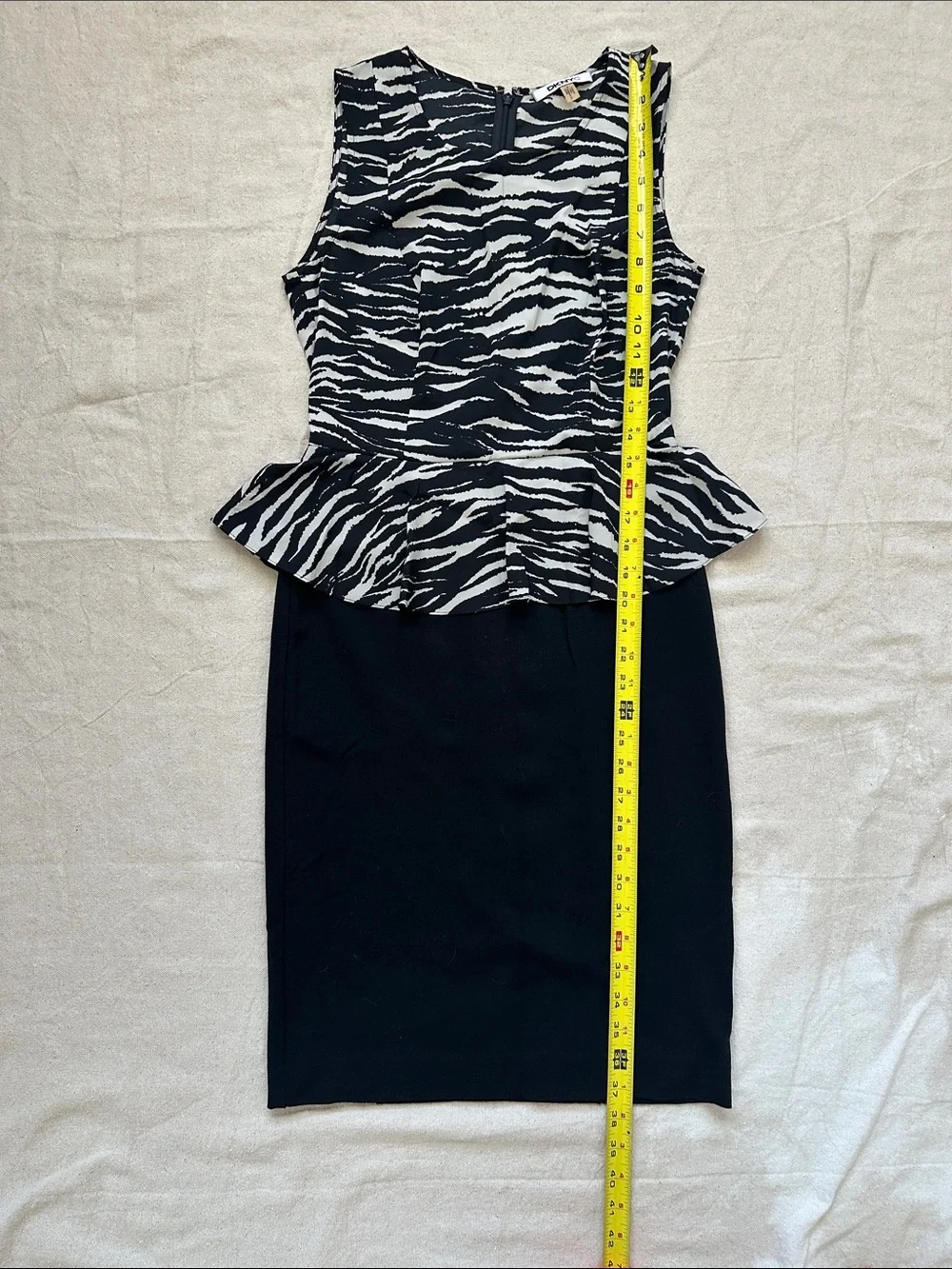 DKNYC Zebra Print Peplum Sheath Dress - Size 2 - Picture 6 of 9